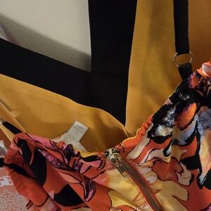 GB girls Orange, Pink and Black Floral Zip Sundress